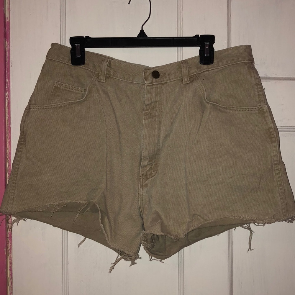 High wasted wrangler cut offs!